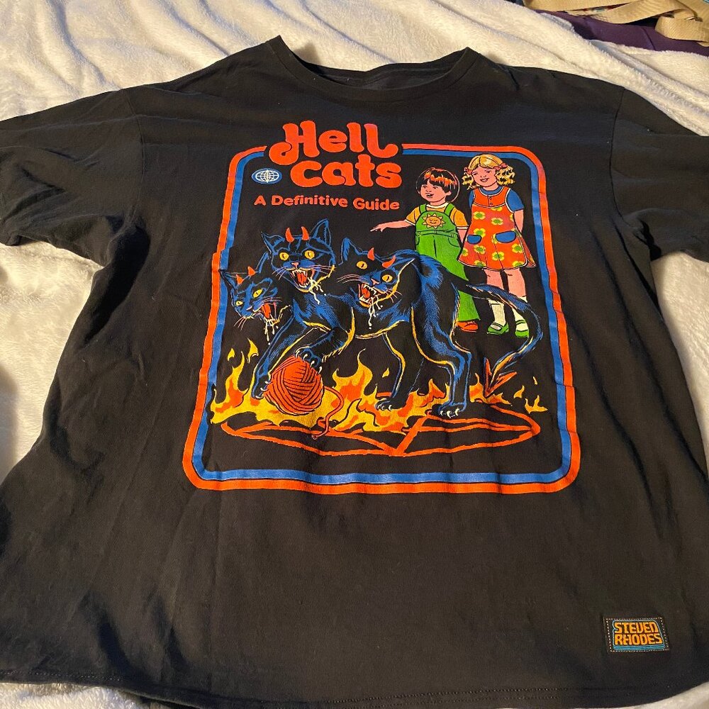 Hell Cats Black T-Shirt By Steven Rhodes Size XL